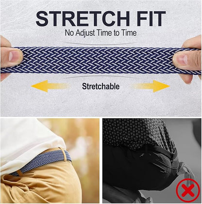 XZQTIVE Braided Belt Stretch Belt for Men and Women Multicolored Woven Golf Belt Elastic Jean Belts