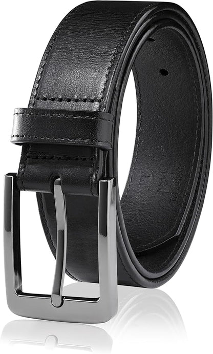 MILORDE Men's Genuine Leather Dress Belt, Handmade, 100% Cow Leather, Fashion & Classic Designs for Work Business and Casual