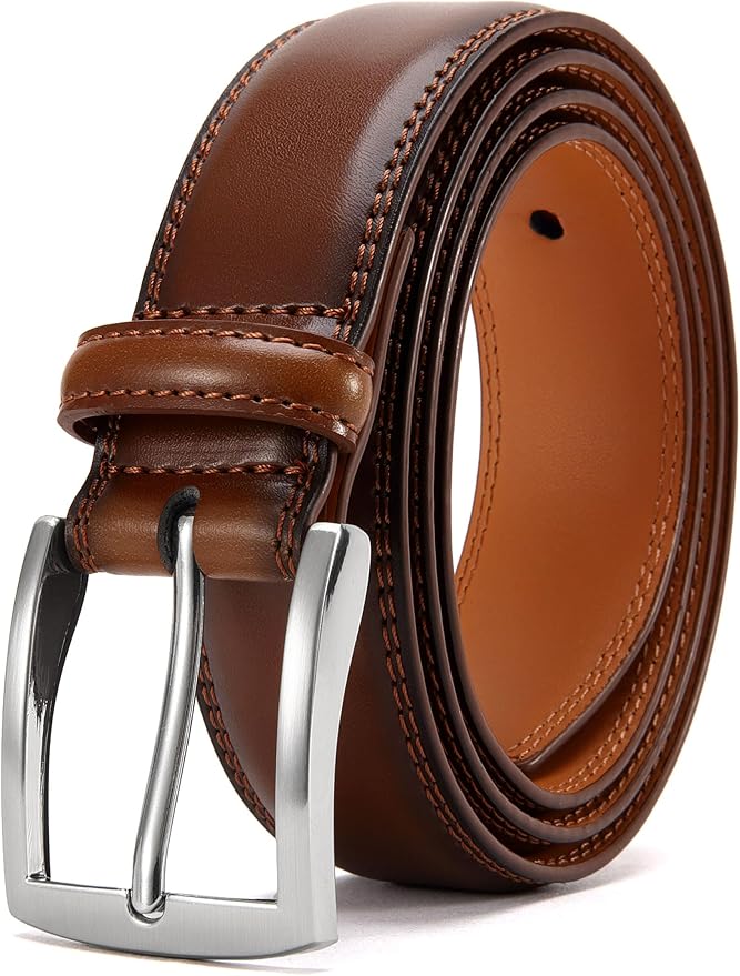 DOOPAI Mens Dress Belt - Genuine Leather Dress Belts For Men,Casual Suit Jeans Belt-Single Prong Buckle black belt