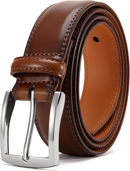 DOOPAI Mens Dress Belt - Genuine Leather Dress Belts For Men,Casual Suit Jeans Belt-Single Prong Buckle black belt