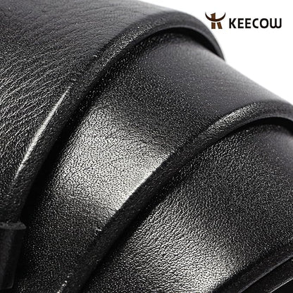 KEECOW Men's 100% Italian Cow Leather Belt Men With Anti-Scratch Buckle,Packed in a Box