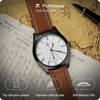 Fullmosa Watch Band, Quick Release Leather Watch Strap for Men Women, Replacement Bands Width 12mm 14mm 16mm 18mm 19mm 20mm 21mm 22mm 24mm