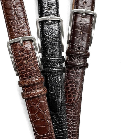 Men's Oil-Tanned Genuine Leather Dress Classic Belt 1-1/8"(30mm) or 1-3/8"(35mm) Wide One Piece Dress Belt