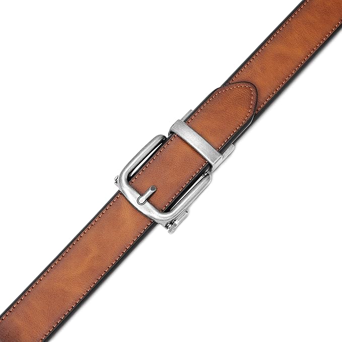 MILORDE Men's Leather Ratchet Belt - 35mm - Customizable Fit