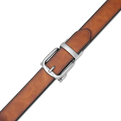 MILORDE Men's Leather Ratchet Belt - 35mm - Customizable Fit