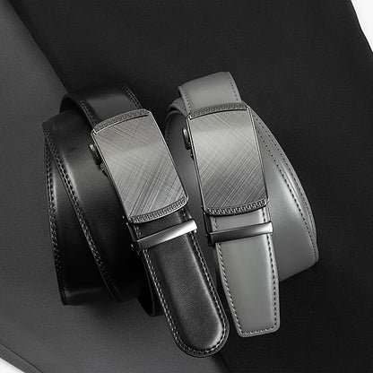 Founders & C Ratchet Belts for Men-Black/Brown Belt Leather 1 3/8" for Casual Dress-Micro Adjustable Belt