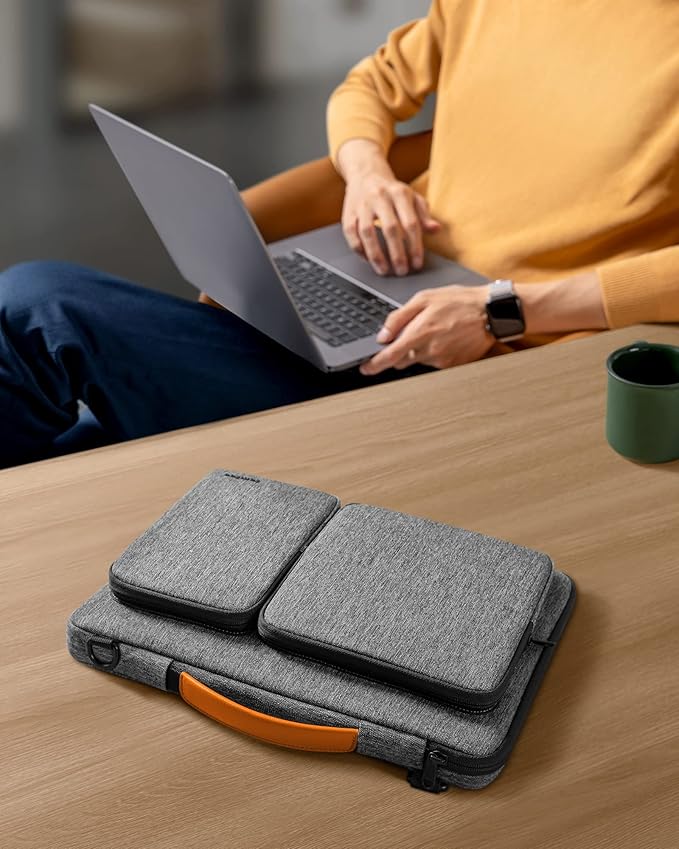 tomtoc 360 Protective Laptop Shoulder Bag for 16-inch MacBook Pro M5/M4/M3/M2/M1 Pro/Max 2026-2019, Water-resistant Sleeve for Dell XPS 15 Surface Book 3 The New Razer Blade 16