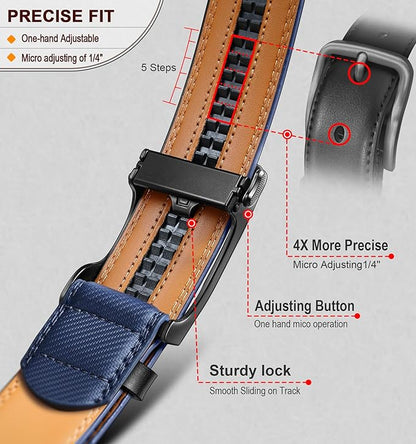 BULLIANT Men's Ratchet Belt Nontrimmable-Click Belt Adjustable for Men Gift Lightweight 1 3/8"