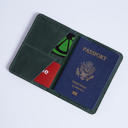 INCARNE US Leather Passport Holder for Travel - Passport Case - Passport Wallet for Men - Passport Cover for Women Sleeve Protector - Travel Essentials Vacation Luggage Travel Gifts - Vintage Green