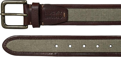 Lucky Brand Men's Jeans Leather Belt| Classic| Casual| Dress| Everyday| American Heritage| Genuine Leather| Metal Buckle