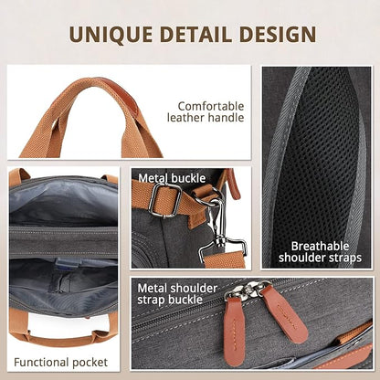 MOLNIA 15.6 inch Laptop Backpack,3 in 1 Briefcases For Men,Laptop Backpack, Messenger Bag,Computer Bags For Men Women, Dark Grey