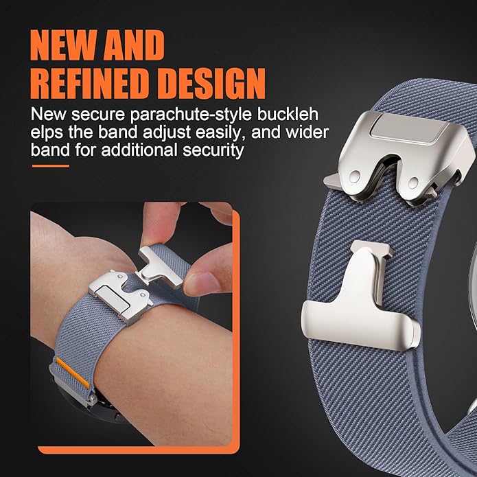 Elastic Nylon Band for Garmin Venu 3 4 2/Forerunner 965 265,22mm Quick Release Stretchy Sport Fabric Parachute Buckle Watch Band for Samsung Galaxy 3 45mm/Watch 46mm/Gear S3 Frontier/Classic Strap