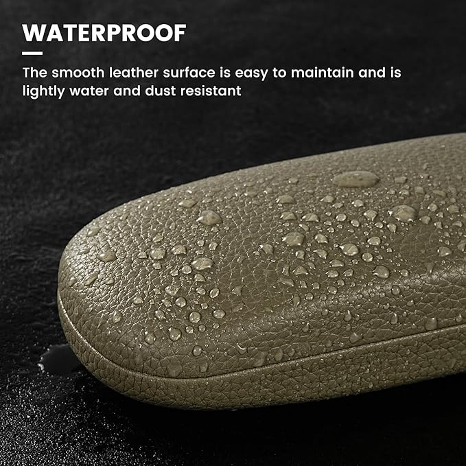 molshine Hard Shell PU Leather Glasses Case,Travel Portable Eyeglass Case for Men Women Girl Travel Study Work