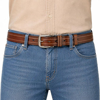 Luxury Full Grain Genuine Leather Belt Men Gift, 1.5" Wide Vintage Real Leather Western Cowboy Men's Belts