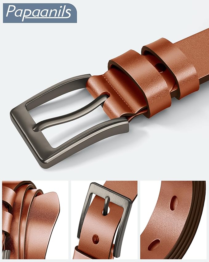 Mens Dress Belt,Genuine Casual Leather Belts for Men 1.5" Width