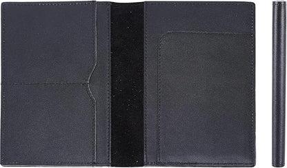 STAR VISTA Albatross Leather Travel Passport Holder, Minimalist Design, Calfskin Leather Case for Women and Men - Slim Passport Wallet, Bifold, RFID Blocking, Black