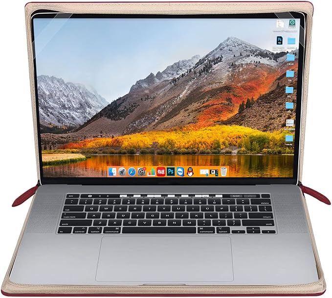 MOSISO Compatible with MacBook Pro 16 inch Case 2025-2021 M4 A3403 A3186 M3 A2991 M2 A2780 M1 A2485/2019 2020 A2141,PU Leather Laptop Sleeve Vintage Retro Zippered Portfolio Protective Cover,Wine Red