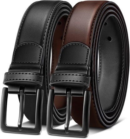 BULLIANT Men's Belt,Reversible Belt Adjustable For Gift Men 1.25”-Cut For Fit-2 Sides in 1 Belt(Not 2)