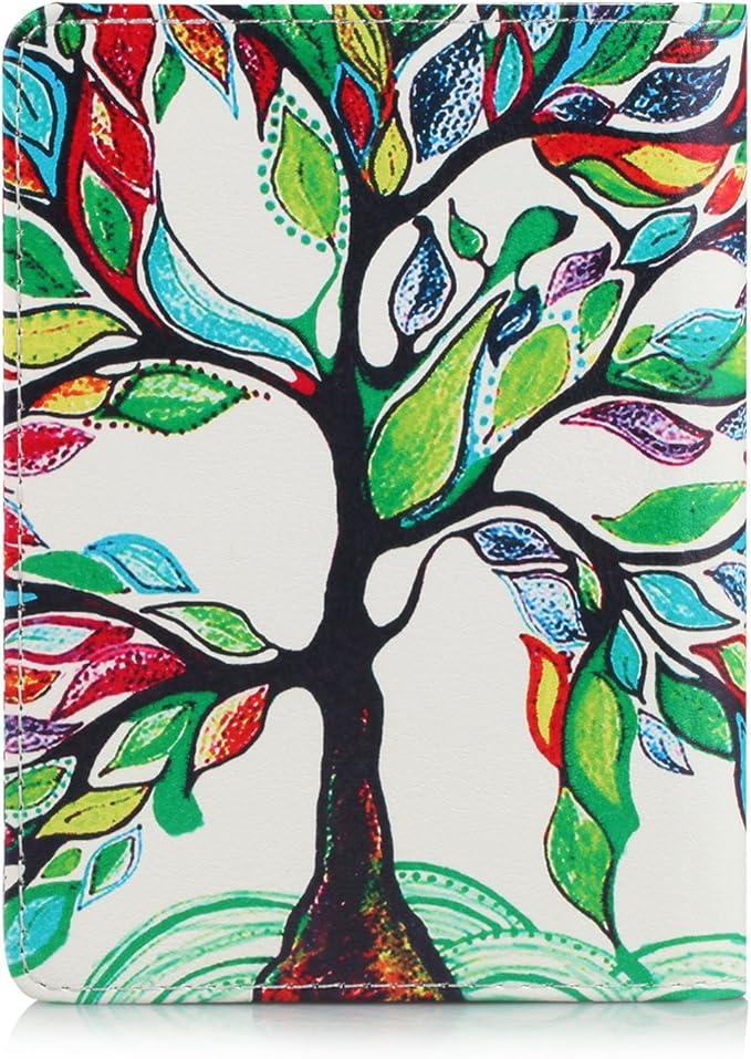 EpicGadget RFID Blocking Premium Leather Passport Holder Travel Wallet Cover Case (Love Tree)