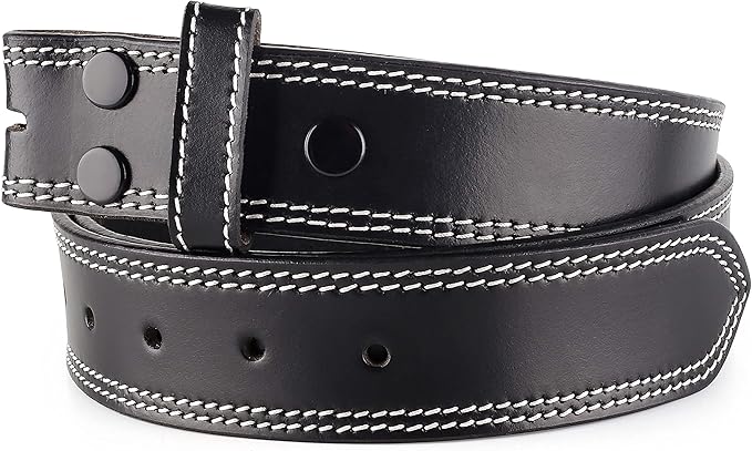 F&L CLASSIC Belt for buckle men Snap on Strap Full Grain One Piece Leather no buckle,1 1/2" Wide, USA