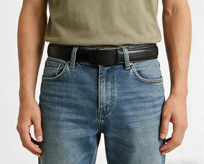 Lingli Men's Belt,Ratchet Dress Belt with Automatic Buckle Brown/Black-Trim to Fit-35mm wide