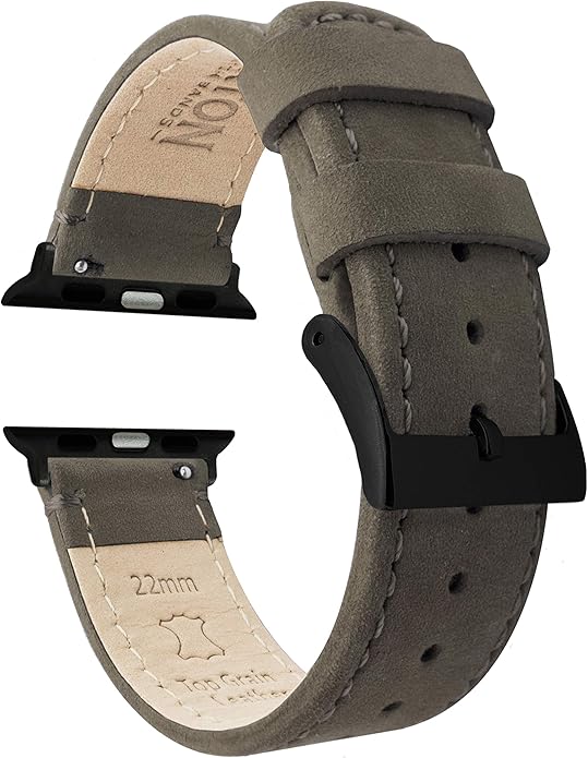 BARTON WATCH BANDS - Top Grain Leather Watch Bands Compatible with Apple Watch Models - 1, 2, 3, 4, 5, 6, 7, 8, 9, 10, SE, Ultra & Ultra 2