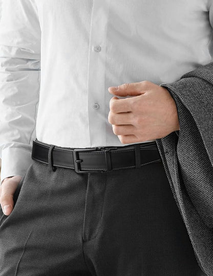 JUKMO 1.5" (38mm) Leather Ratchet Belt for Men in Gift Box