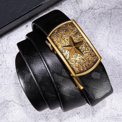 Dubulle Designer Mens Belts, Sliding Automatic Buckle Ratchet Dress Belt TOP Genuine Leather Strap Gifts