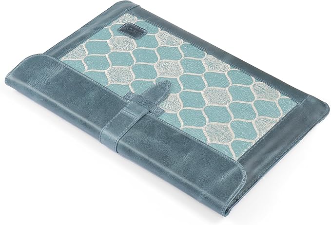 LONDO Leder Hülle Kompatibel mit MacBook Pro 14 & Air 13-13.3 Zoll (M5, M4, M3, M2, M1, Pro, Max) & iPad Pro 12.9, Premium Vollleder Laptop Tasche, Blue Modelle 2020 bis 2026