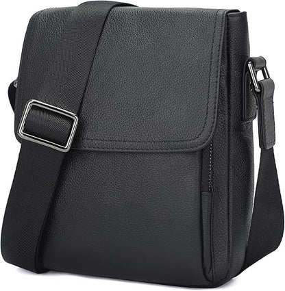 Augus Leather Messenger Crossbody Shoulder Bag for Men Work Business Casual Adjustable straps With YKK Metal Zipper