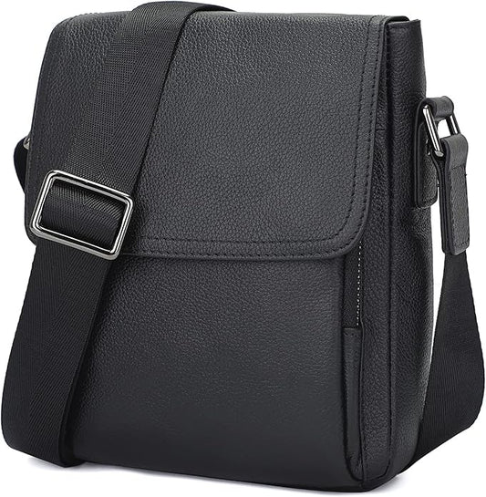 Augus Leather Messenger Crossbody Shoulder Bag for Men Work Business Casual Adjustable straps With YKK Metal Zipper