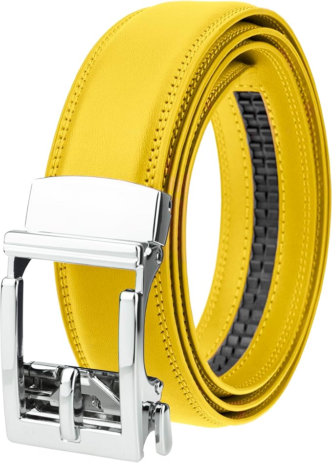 Gelante Ratchet Belt for Men, Mens Belts Leather 1.3'' Adjustable Trim to Fit Dress Belt