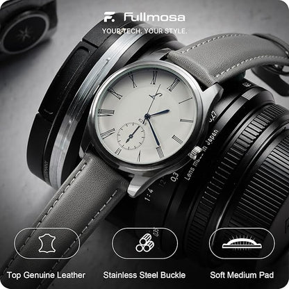 Fullmosa Watch Band, Quick Release Leather Watch Strap for Men Women, Replacement Bands Width 12mm 14mm 16mm 18mm 19mm 20mm 21mm 22mm 24mm