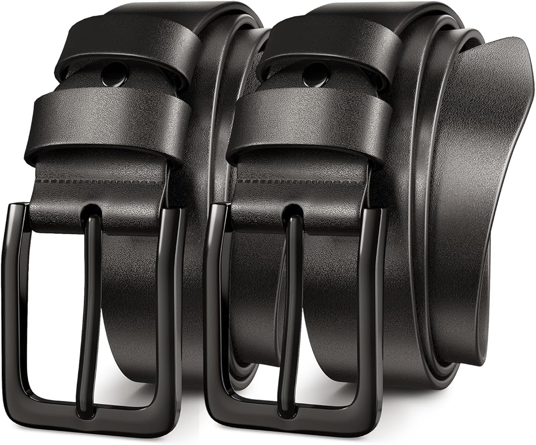 Mens Dress Belt,Genuine Casual Leather Belts for Men 1.5" Width