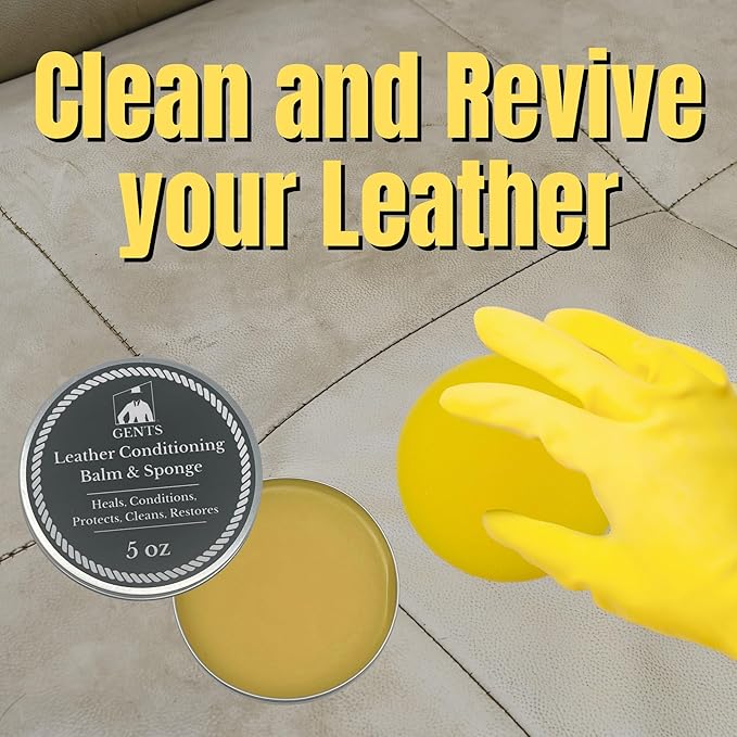 G.B.S Leather Milk Conditioner & Cleaner All Natural, Non-Toxic Leather Cleaner 5 Oz Healing Balm Restores Dry, Cracked Scratched Leather with Sponge - Pack of 3