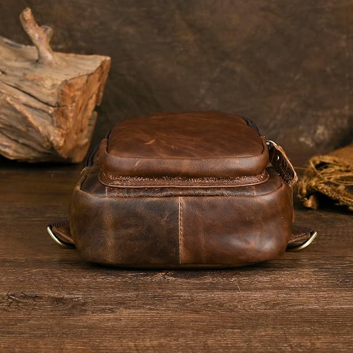 Le'aokuu Men Fashion Casual Tea Designer Travel Hiking Crossbody Chest Sling Bag Rig One Shoulder Strap Bag Men Leather 8015 | Fashion, Casual, Tea, Designer, Travel, Hiking