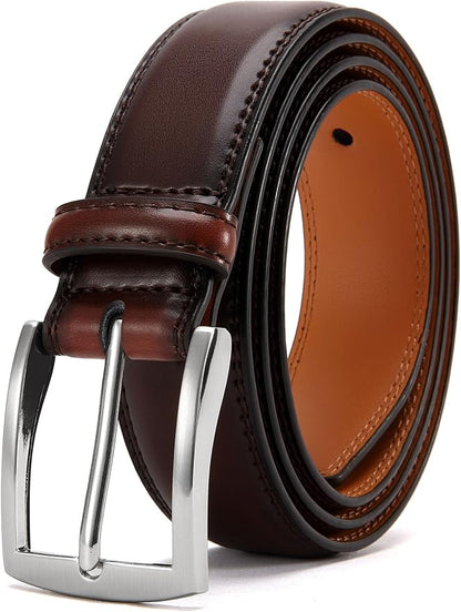 DOOPAI Mens Dress Belt - Genuine Leather Dress Belts For Men,Casual Suit Jeans Belt-Single Prong Buckle black belt