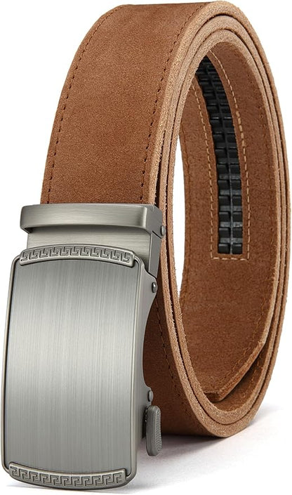 CHAOREN Mens Belt Leather Ratchet Belt - Customizable Fit, Effortless Style (35mm)