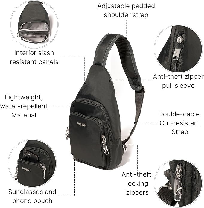 Baggallini womens Securtex Anti-theft Daytripper Sling