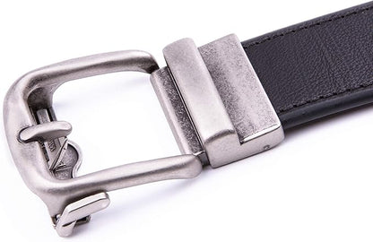 Fabio Valenti Men's Genuine Leather Ratchet Dress Belt with Automatic Buckle, Adjustiable Sizes, Handmade, All leather Strap