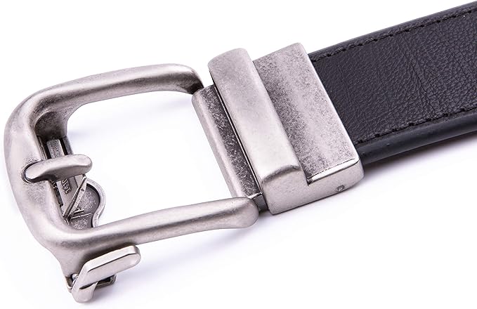 Fabio Valenti Men's Genuine Leather Ratchet Dress Belt with Automatic Buckle, Adjustiable Sizes, Handmade, All leather Strap