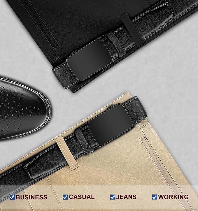 BULLIANT Men's Ratchet Belt Nontrimmable-Click Belt Adjustable for Men Gift Lightweight 1 3/8"