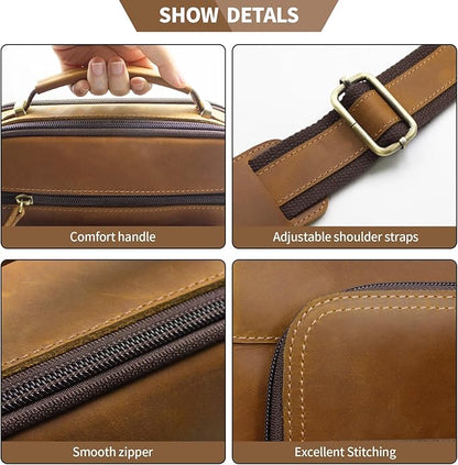 Jack&Chris Leather Messenger Bag for Men, Man Purse Crossbody Bags for Work Business