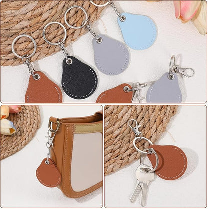 8 Pack Leather Key Fob Holder PU Leather Keychain Key Holder Proximity ID Card Keychain Protector Case Cover for Keychains General Keys Fob for ID Cards Keys