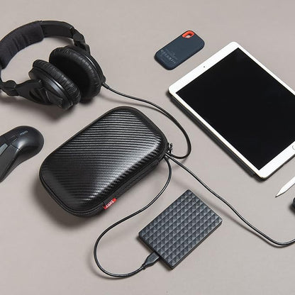 ZIPIT Black Carbon Pencil Case, EVA Pencil Box, Durable Storage Organizer, School Supplies and Cable Holder