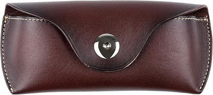 ZLYC Unisex Semi Hard Genuine Leather Eyeglass Case With Belt Loop for Prescription Eyeglasses & Standard Sized Sunglasses