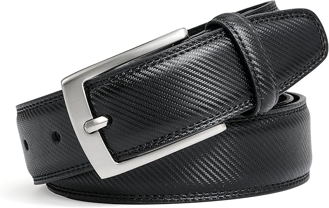 MILORDE Men's Genuine Leather Dress Belt, Handmade, 100% Cow Leather, Fashion & Classic Designs for Work Business and Casual