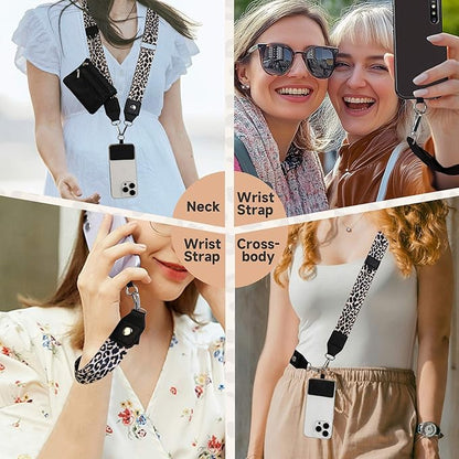 FUVLIFE Phone Lanyard Crossbody Wrist Strap, Adjustable Clip and Go Strap for Phone with Wallet Crossbody, Phone Strap with Zippered Pouch, Universal Hands-Free for All Cell Phone