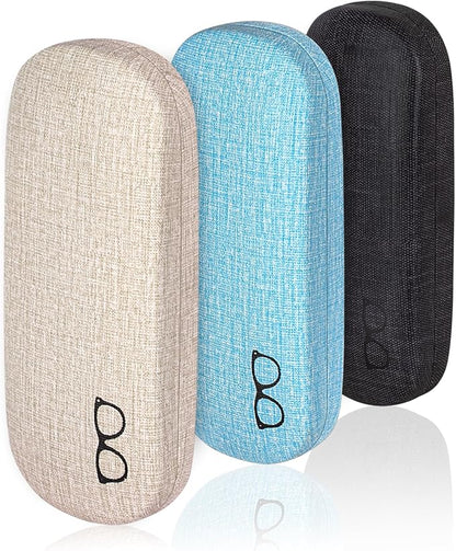 RayLove 3-Pack Hard Shell Eyeglasses Case Large Reading Glasses Hard Case