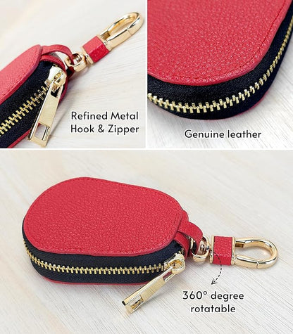 Universal Genuine Leather Car Key Fob Case – Premium Smart Key Holder for Remote Key Fobs